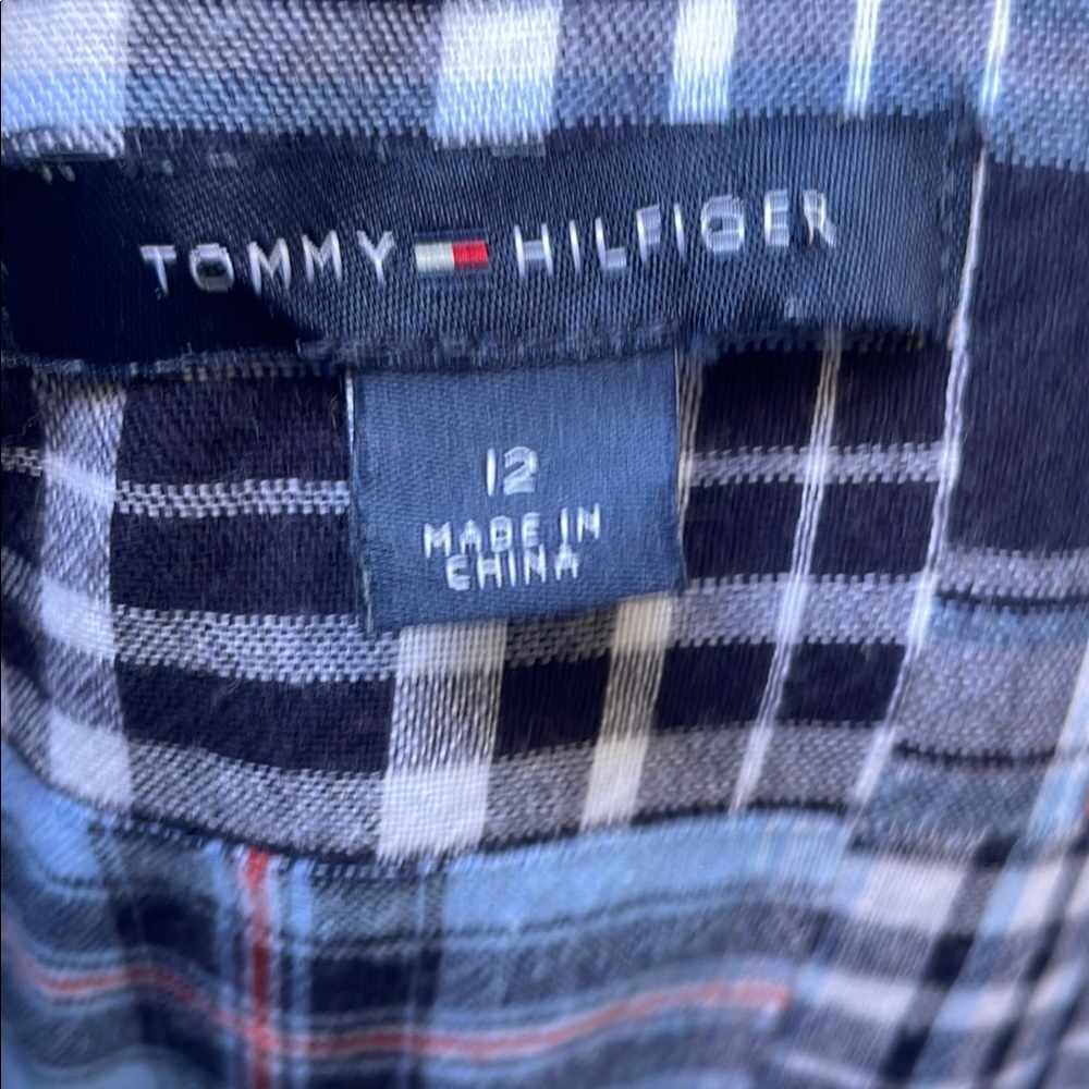 Vintage Multicolored Plaid Tommy Hilfiger Cotton Sleeveless Dress - Picture 10 of 11